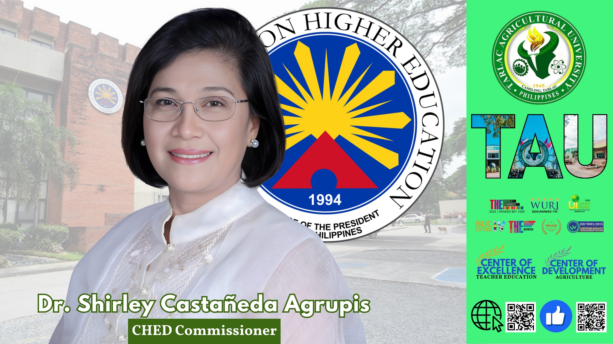 𝐔𝐍𝐈𝐕𝐄𝐑𝐒𝐈𝐓𝐘 𝐁𝐔𝐋𝐋𝐄𝐓𝐈𝐍 | Tarlac Agricultural University (CHED), Dr. Shirley Castañeda Agrupis