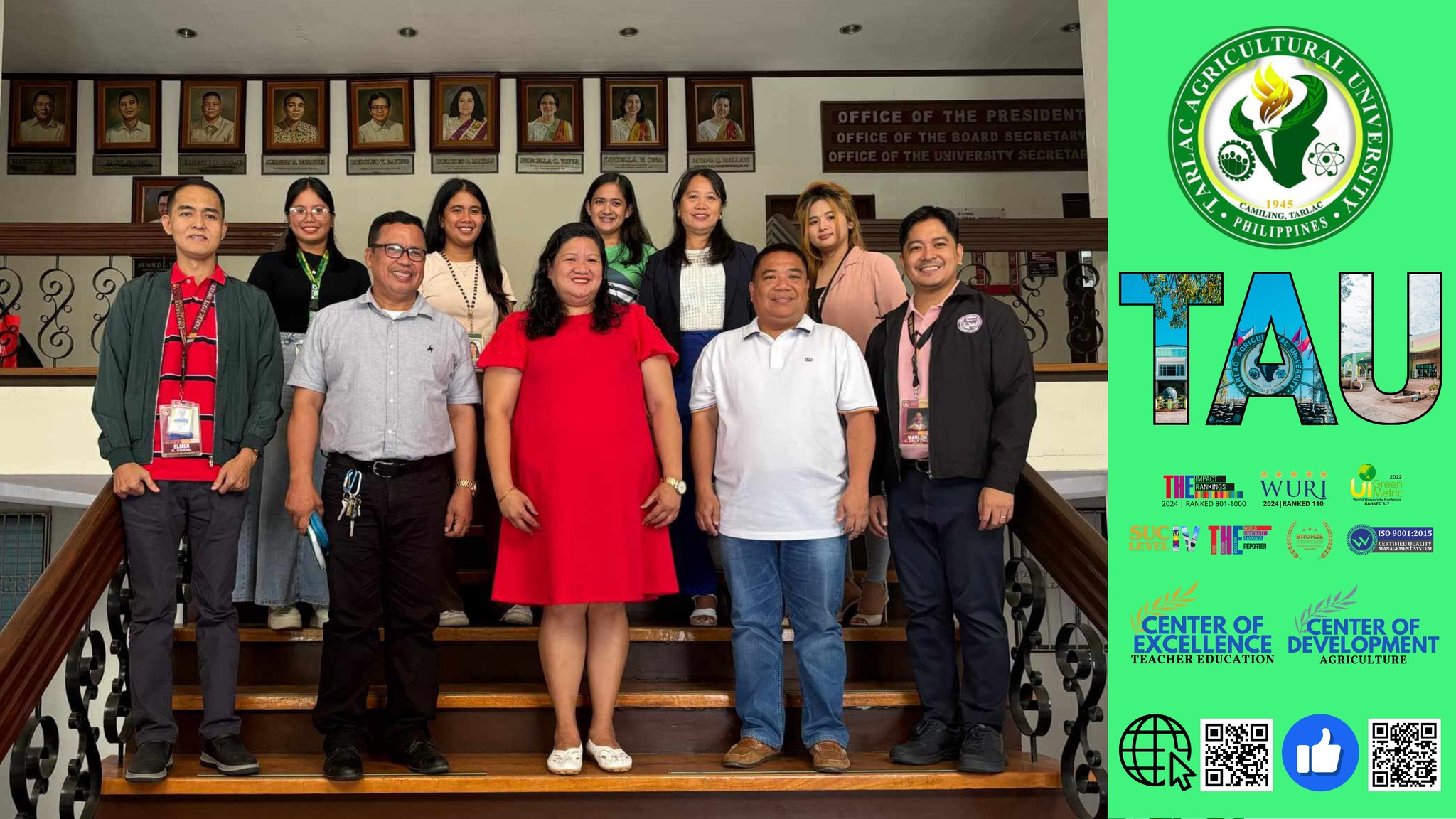 𝐂𝐀𝐏𝐓𝐔𝐑𝐄𝐃 𝐈𝐍 𝐋𝐄𝐍𝐒 | Establishing the university’s commitment to improving the academic process, delegates from Tarlac Agricultural University (TAU), headed by Dr. Sonny DC. Torres, the Vice President for Academic and Student Affairs (VPASA), initiate a benchmarking visit to Tarlac State University (TSU), 7 August