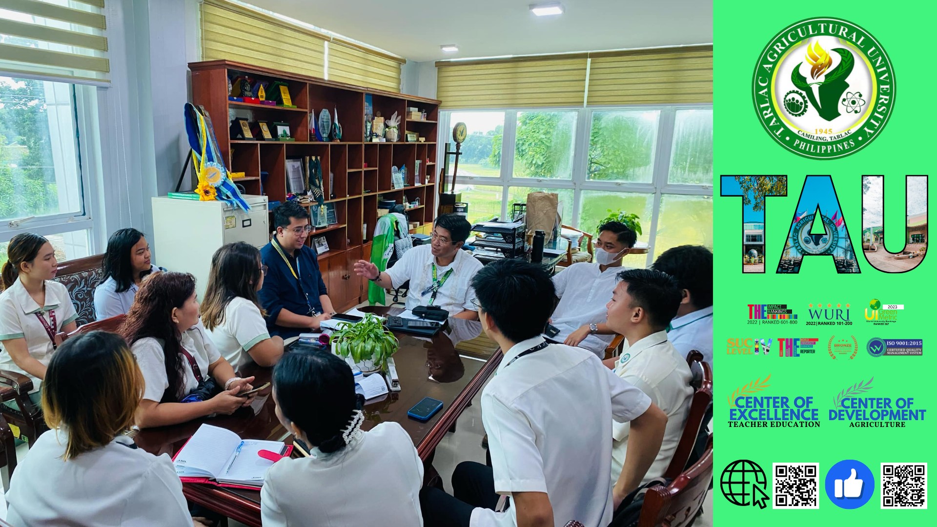 𝐂𝐀𝐏𝐓𝐔𝐑𝐄𝐃 𝐈𝐍 𝐋𝐄𝐍𝐒 | Tarlac Agricultural University (TAU) President Dr. Silverio Ramon DC Salunson holds a “Kamustahan and Consultation” meeting with the members of Supreme Student Council (SSC) and College Governors, along with the university officials