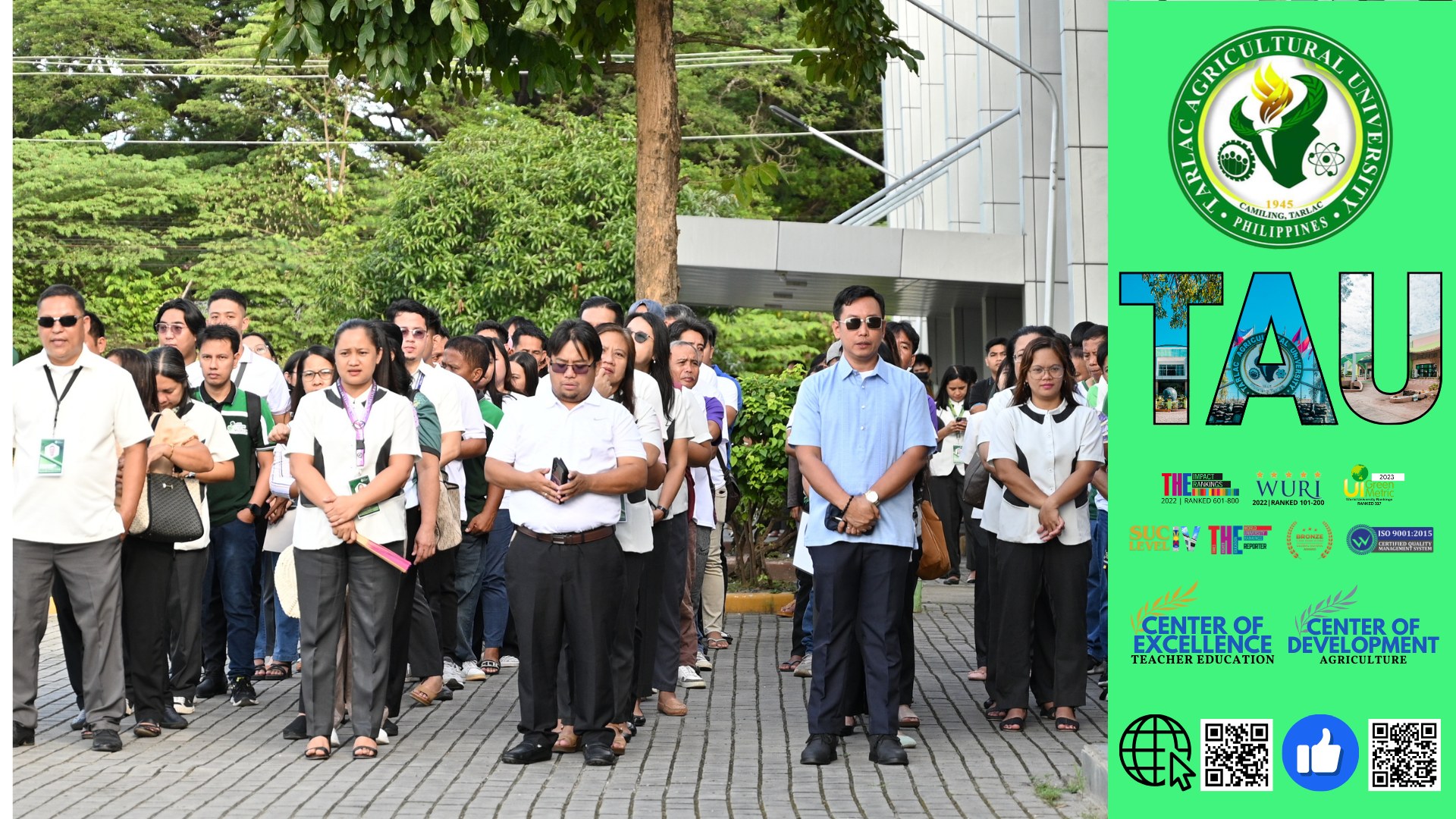 𝐂𝐀𝐏𝐓𝐔𝐑𝐄𝐃 𝐈𝐍 𝐋𝐄𝐍𝐒 | The Tarlac Agricultural University (TAU) holds a simultaneous flag hoisting ceremony in various areas within the campus, 14 October