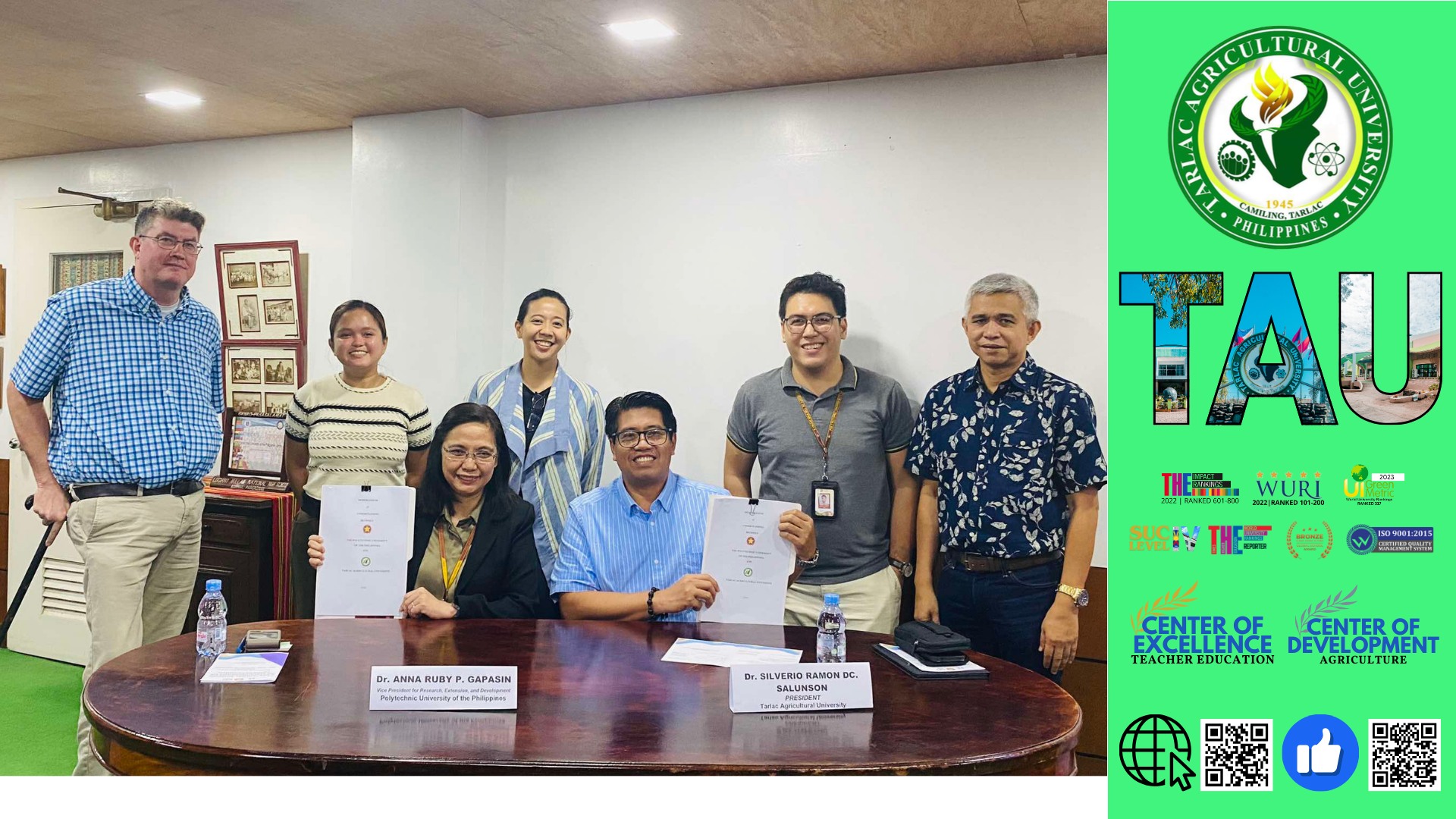 𝐂𝐀𝐏𝐓𝐔𝐑𝐄𝐃 𝐈𝐍 𝐋𝐄𝐍𝐒 | Another significant milestone is achieved on 11 October by the Tarlac Agricultural University (TAU) and Polytechnic University of the Philippines (PUP) with the signing of a Memorandum of Understanding (MOU)