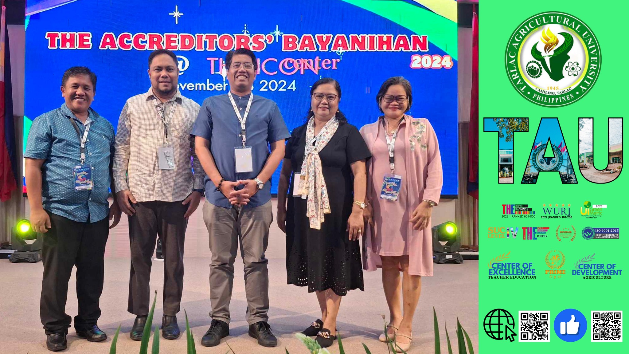 𝐂𝐀𝐏𝐓𝐔𝐑𝐄𝐃 𝐈𝐍 𝐋𝐄𝐍𝐒 | Five of Tarlac Agricultural University’s (TAU) senior officials are currently attending the Accrediting Agency of the Chartered Colleges and Universities of the Philippines (AACCUP)