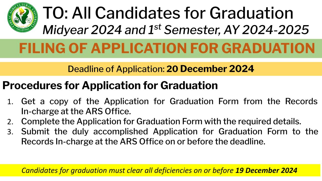 𝐔𝐍𝐈𝐕𝐄𝐑𝐒𝐈𝐓𝐘 𝐁𝐔𝐋𝐋𝐄𝐓𝐈𝐍 | Admission and Registration Services (ARS) Application for Graduation December 2024