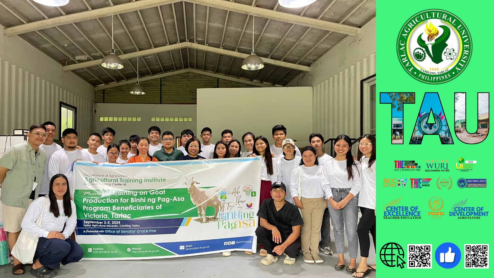 𝐂𝐇𝐑𝐎𝐍𝐈𝐂𝐋𝐄𝐒 | By partnering with gov’t. agencies in agro-training, TAU promotes youth empowerment through ‘Binhi ng Pag-asa’ Summit